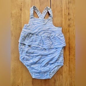 NWT Carter’s Blue Zebra Print Baby Romper